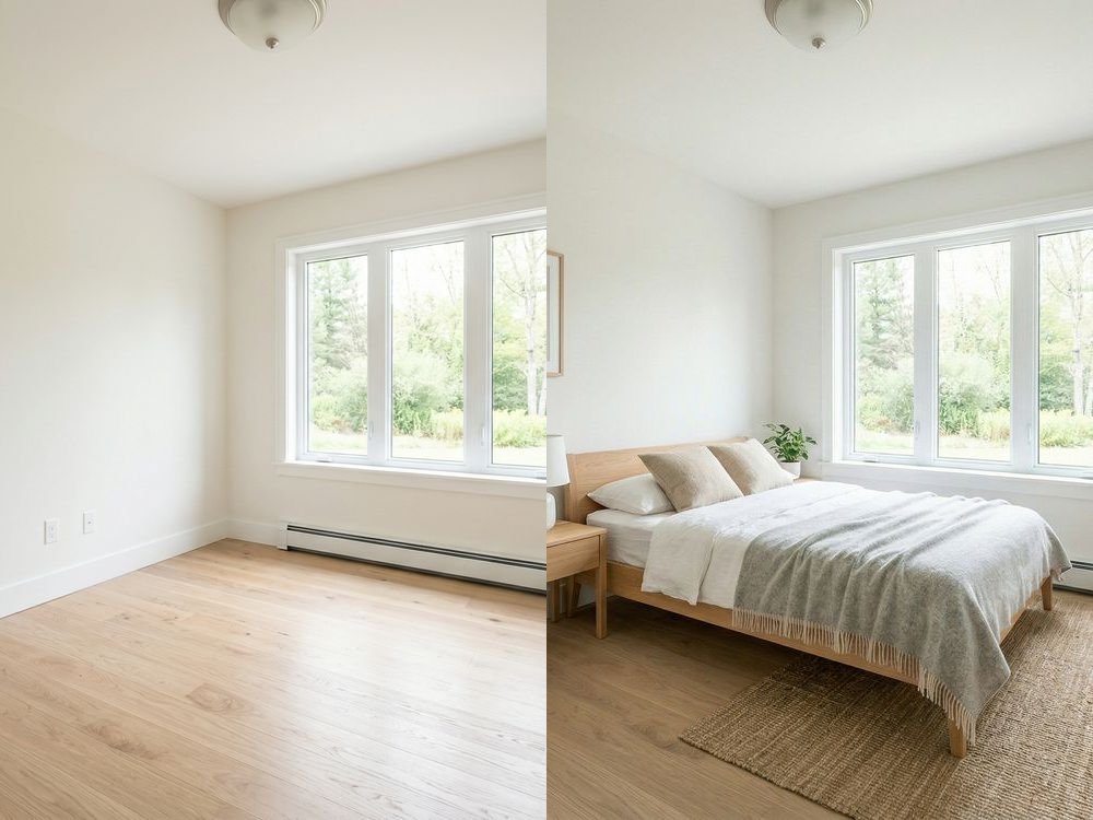 Home Office Virtual Staging — Scandinavian | Before & After