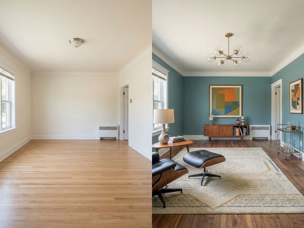 Living room — Mid-century modern Makeover