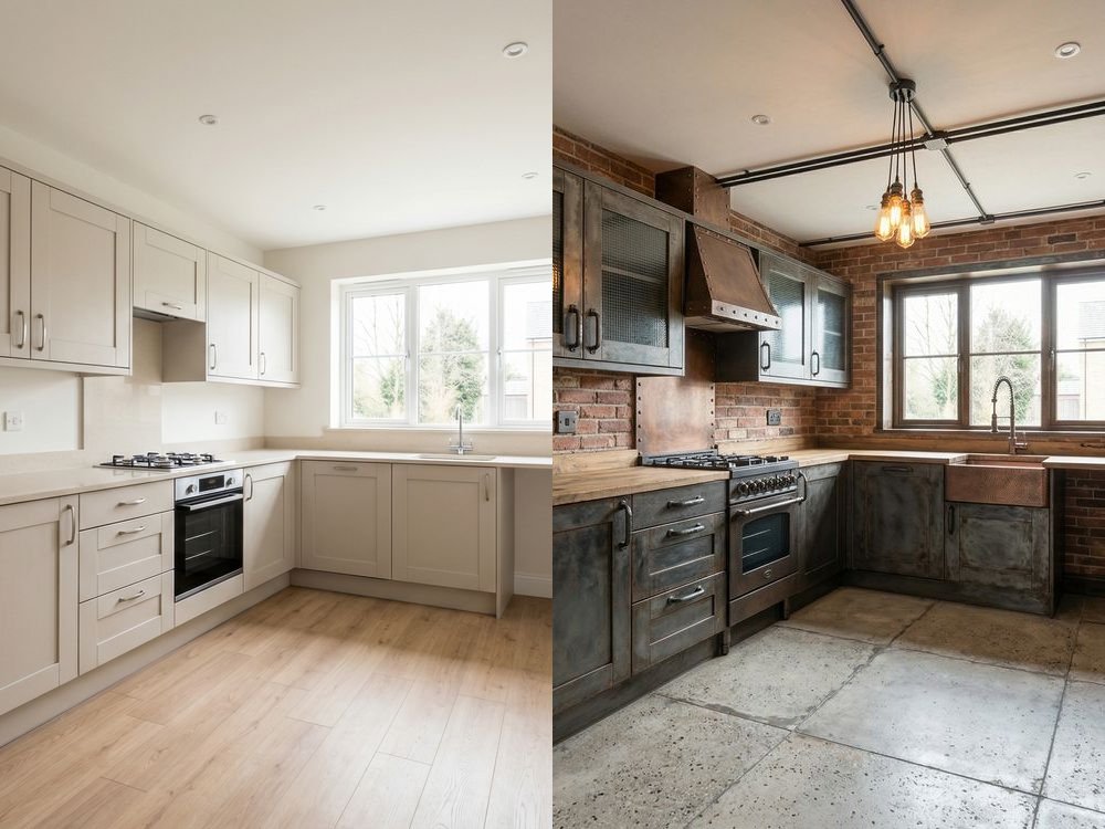 Kitchen Virtual Staging — Industrial | Before & After