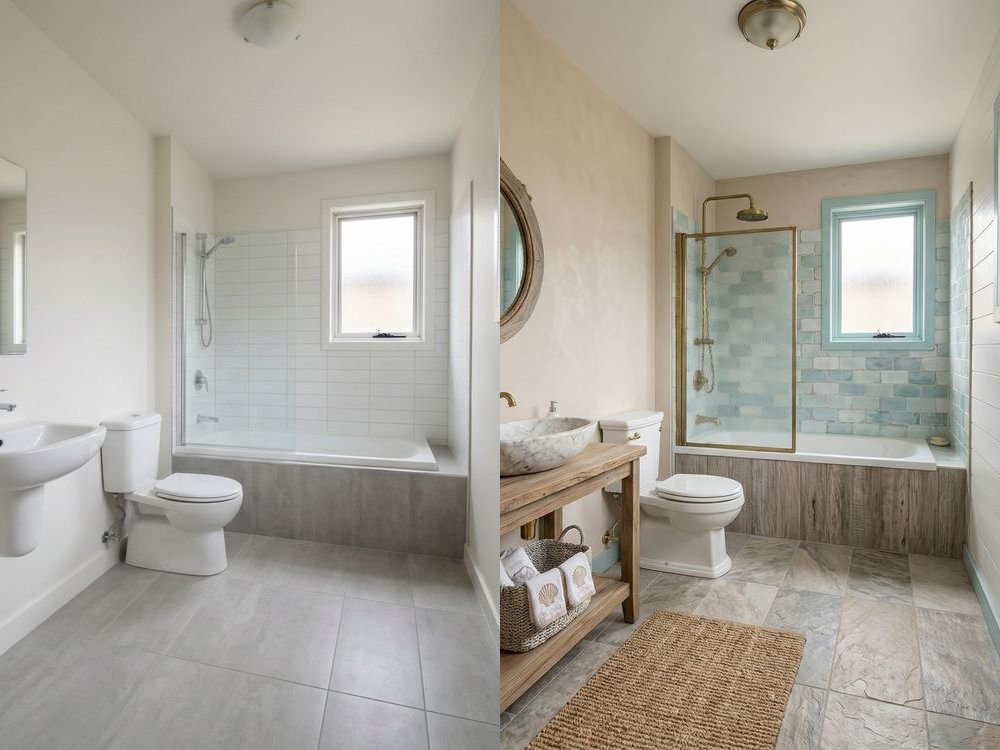 Bathroom Virtual Staging — Coastal | Before & After