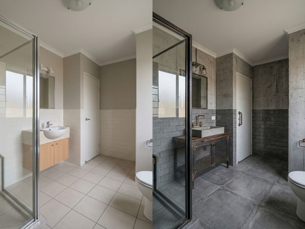 Bathroom Virtual Staging — Industrial | Before & After
