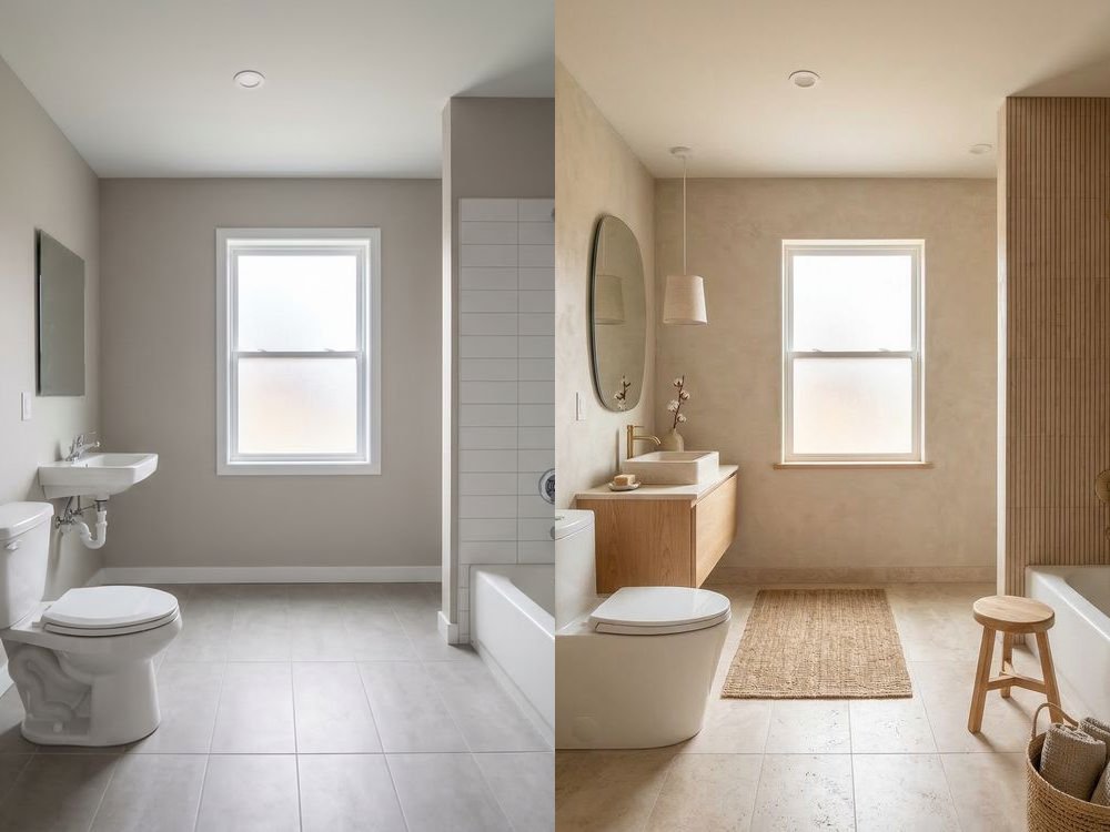 Bathroom Virtual Staging — Japandi | Before & After