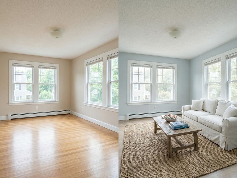 Bedroom Virtual Staging — Coastal | Before & After