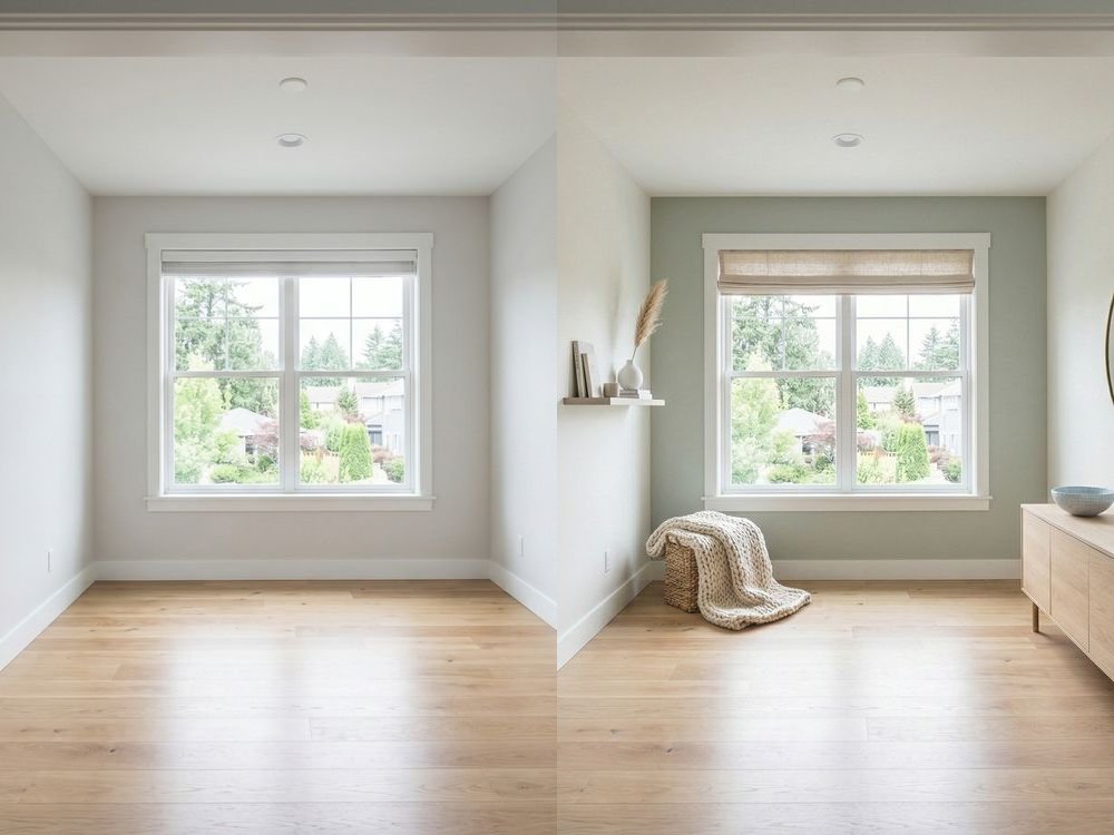 Home Office Virtual Staging — Scandinavian | Before & After